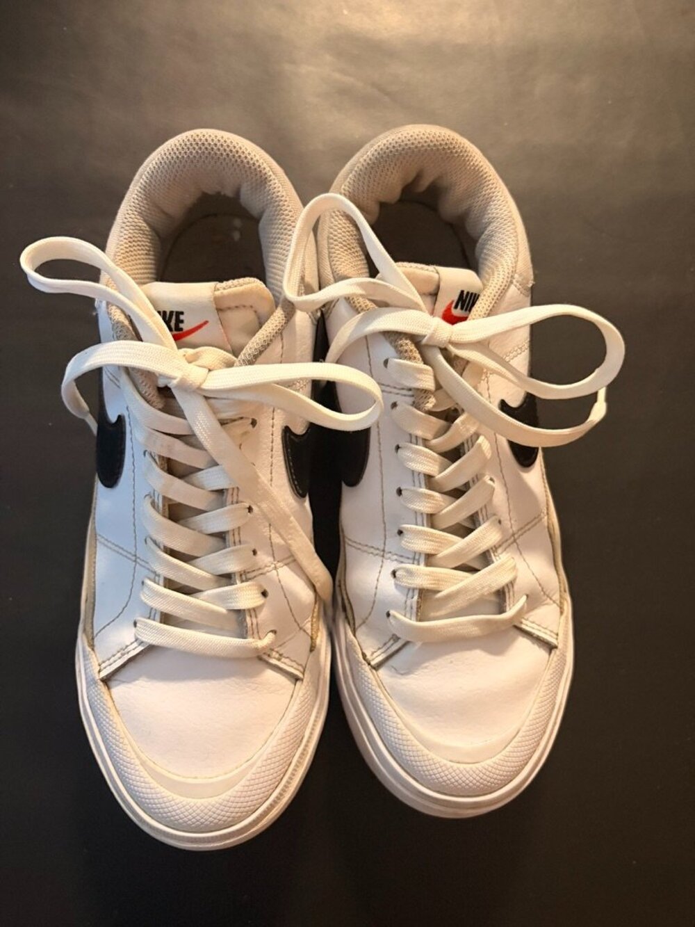 Nike Court Legacy Lift Low DM7590-100 White Black Hemp Women's Sneakers 6.5